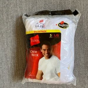 Men’s, size L, basic white tee/undershirt.  LARGE